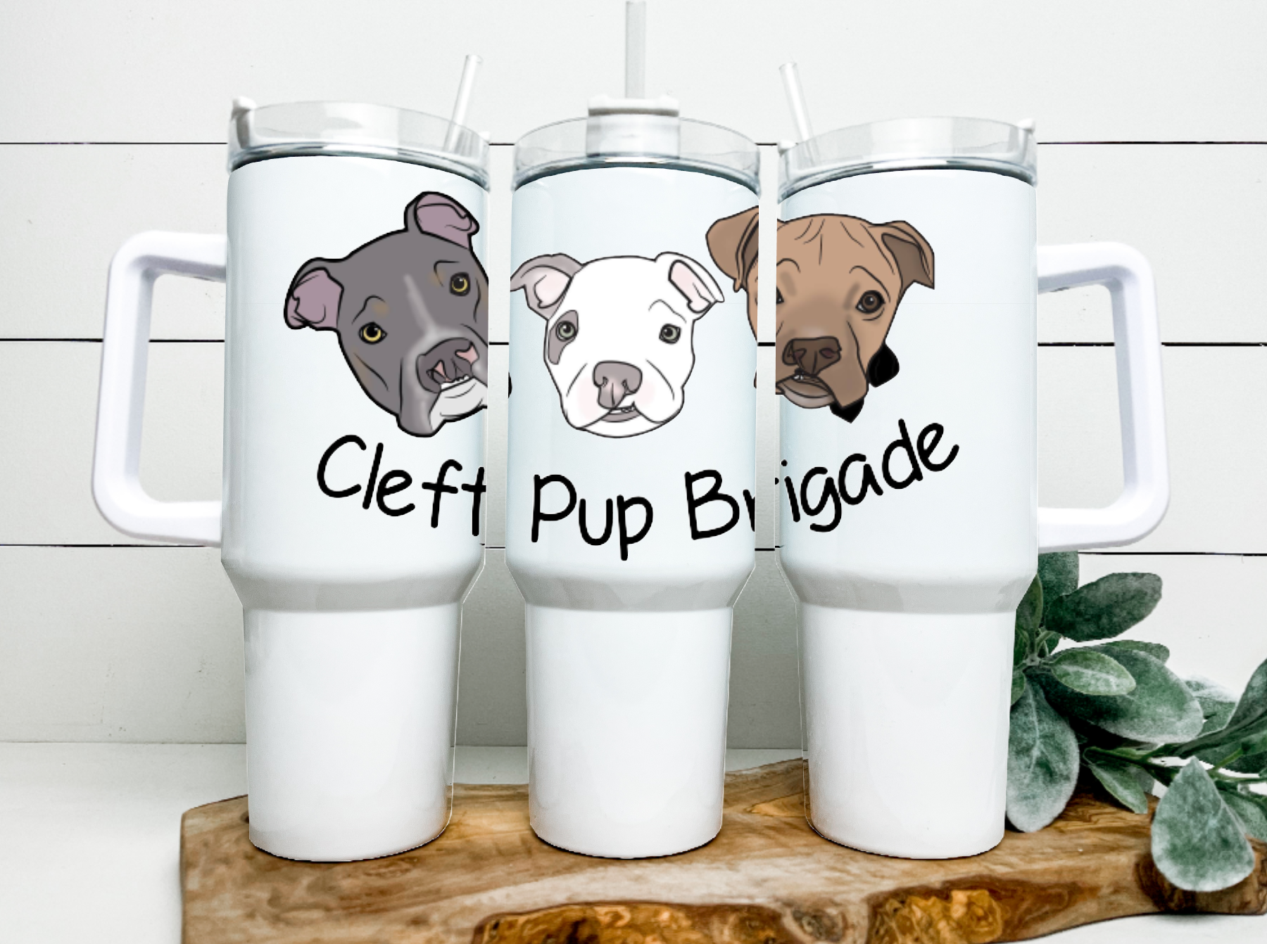 Cleft Pup Brigade 40 oz Tumbler Water Bottle