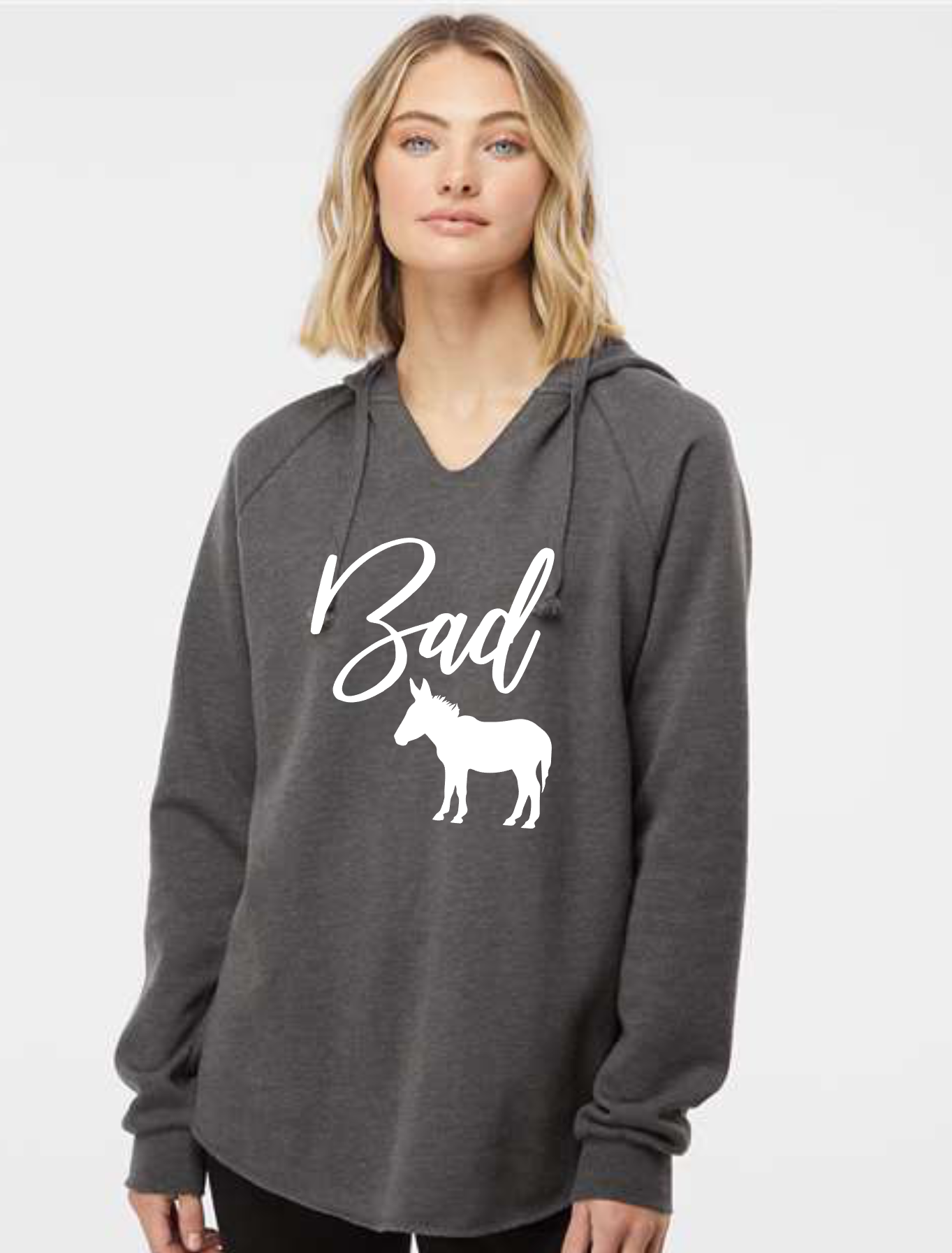 Bad Ass Lightweight California Wave Wash Hooded Sweatshirt