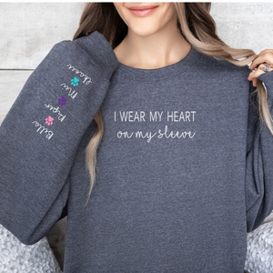 PERSONALIZE -Heart On My Sleeve Sweatshirt (Available in several colors can change paws to hearts)