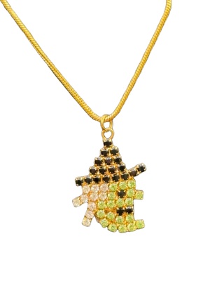 Crystal Witch Necklace | 18" Gold or Silver Chain | Sparkly Rhinestone Halloween Jewelry | Ruff Life Rescue Wear