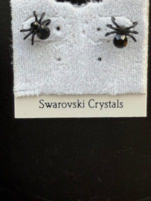 🕷️ Swarovski Crystal Spider Earrings Trio – Halloween Set of 3