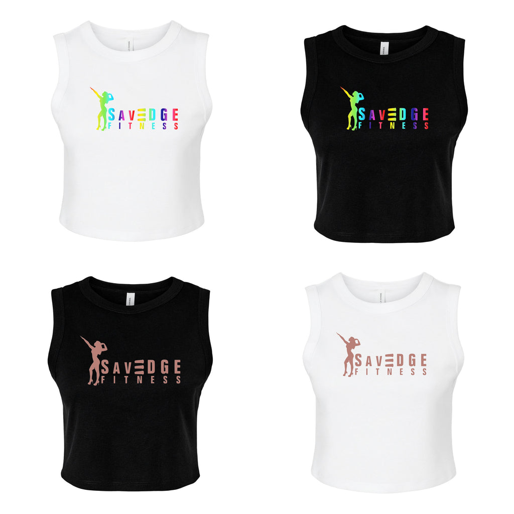 SavEDGE WOMEN'S MICRO RIB MUSCLE CROP TANK