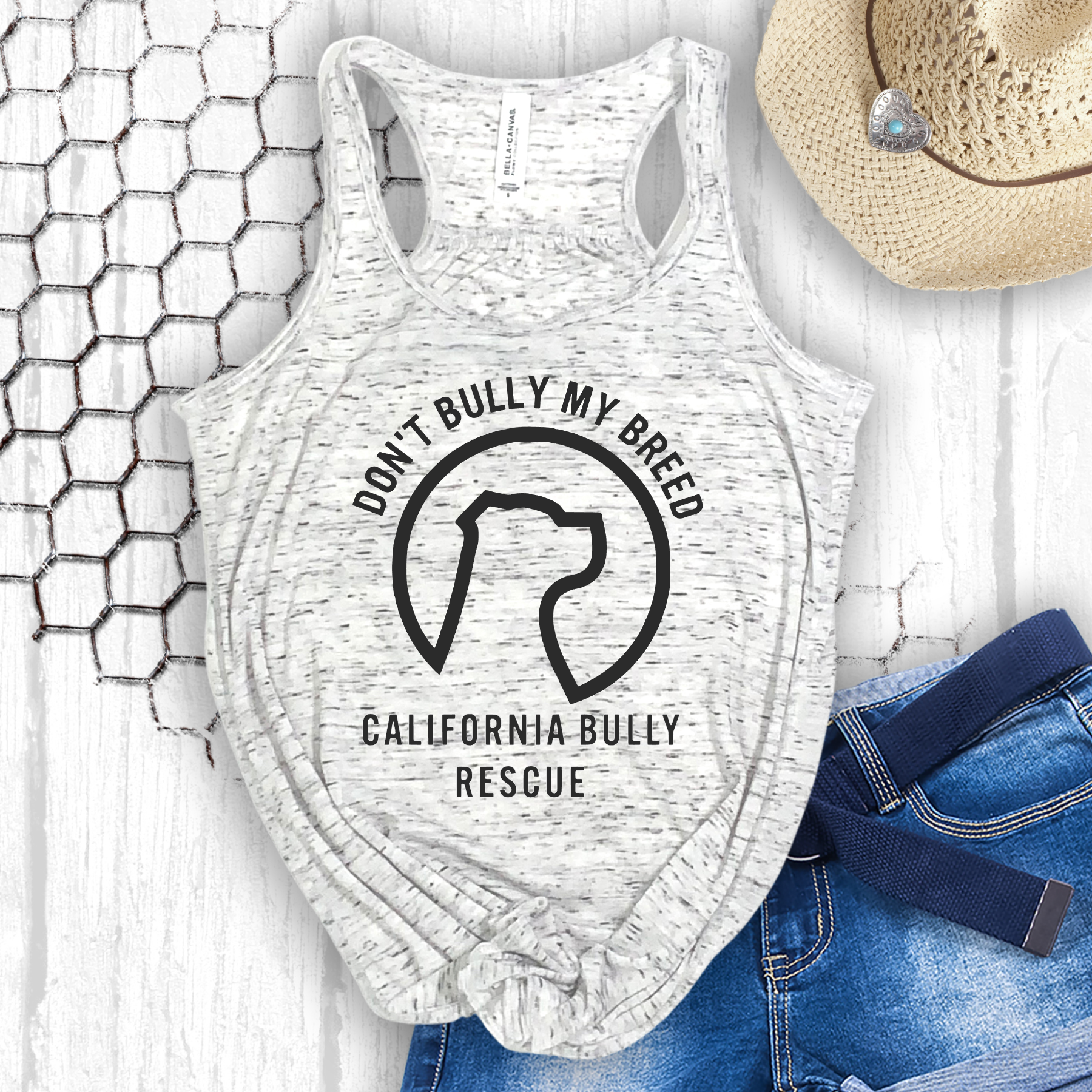 CA Bully Rescue Flowy Tank (Available in several colors)