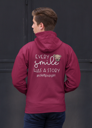 Cleft Pup Brigade Smile Story Zip Up Hoodie (available in several colors)