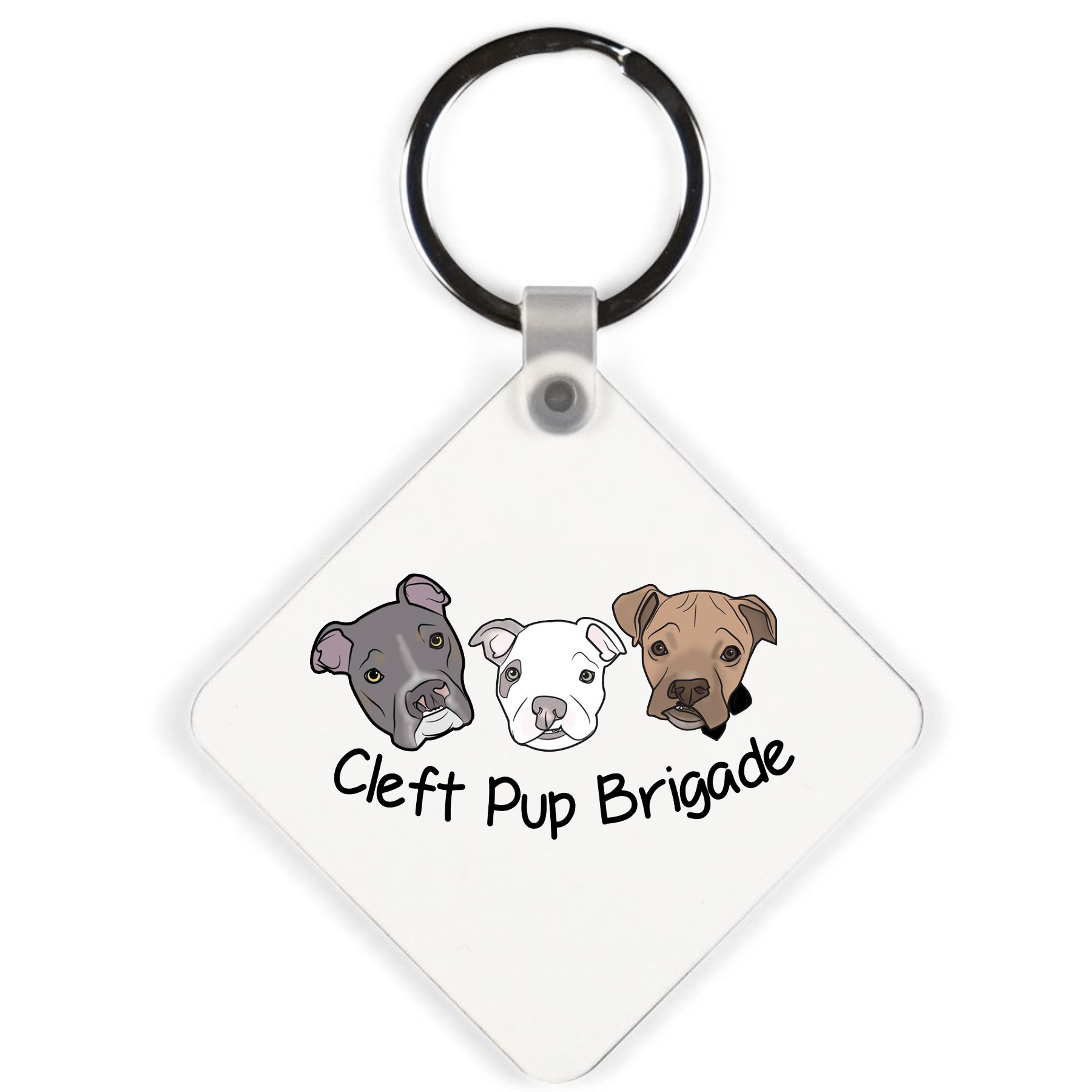 Cleft Pup Brigade Double-Sided Pendants Keychain (Available in several sizes)