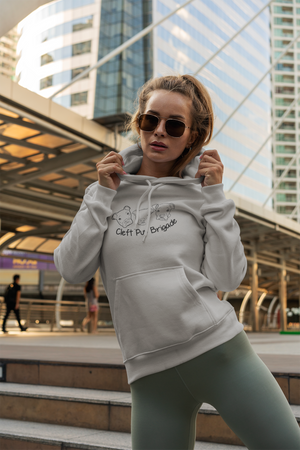 Cleft Pup Brigade Pullover Hoodie Black & White Logo (Available in several colors)