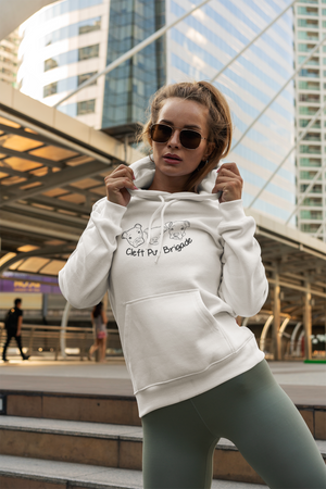 Cleft Pup Brigade Pullover Hoodie Black & White Logo (Available in several colors)