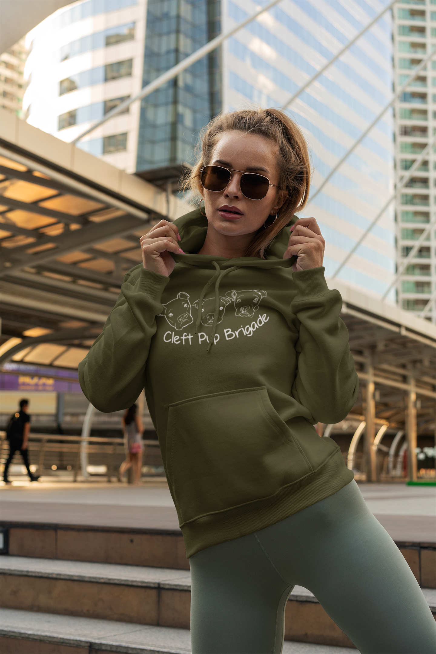 Cleft Pup Brigade Pullover Hoodie Black & White Logo (Available in several colors)