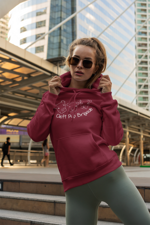 Cleft Pup Brigade Pullover Hoodie Black & White Logo (Available in several colors)