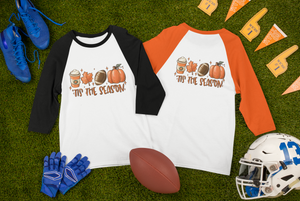 Football Fall and Coffee Raglan Sleeve Baseball Jersey