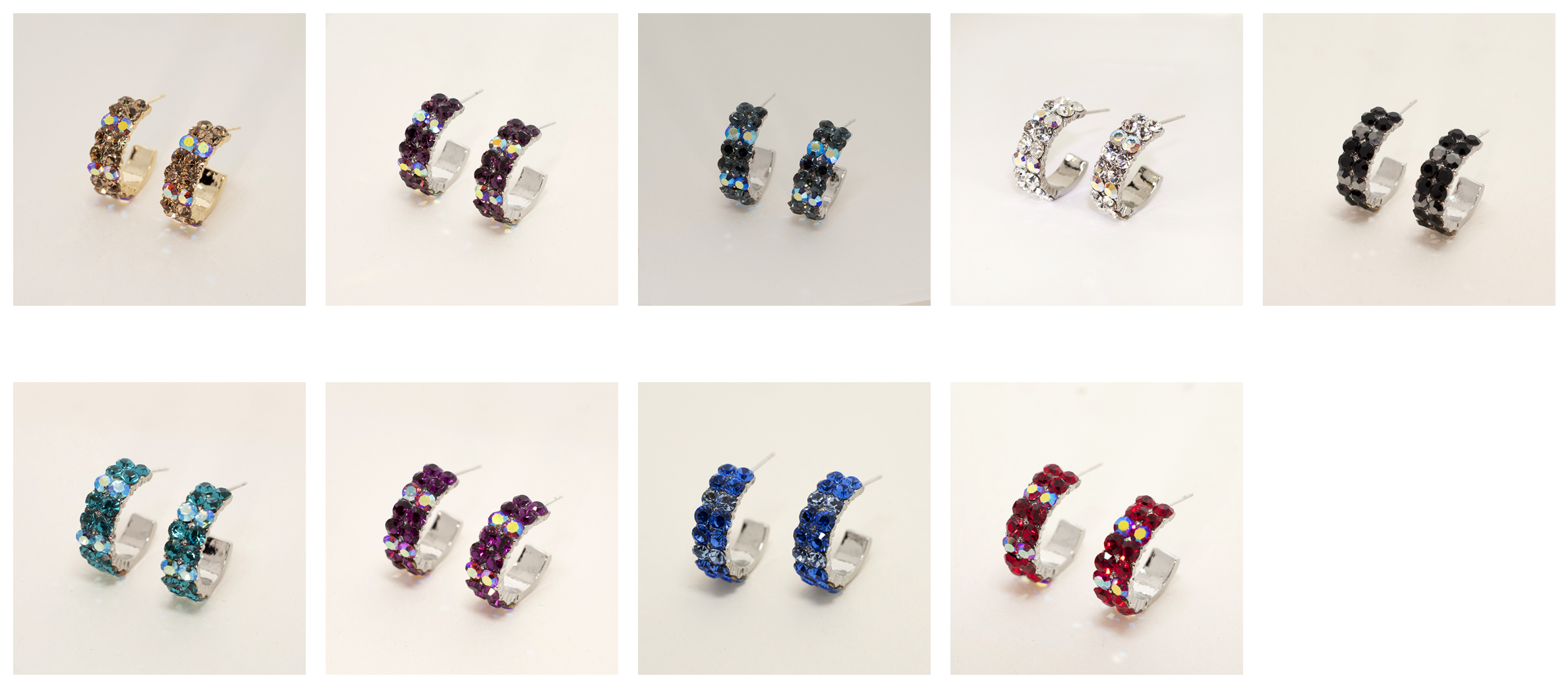 Swarovski Elements Hoop Earrings (Several Colors)