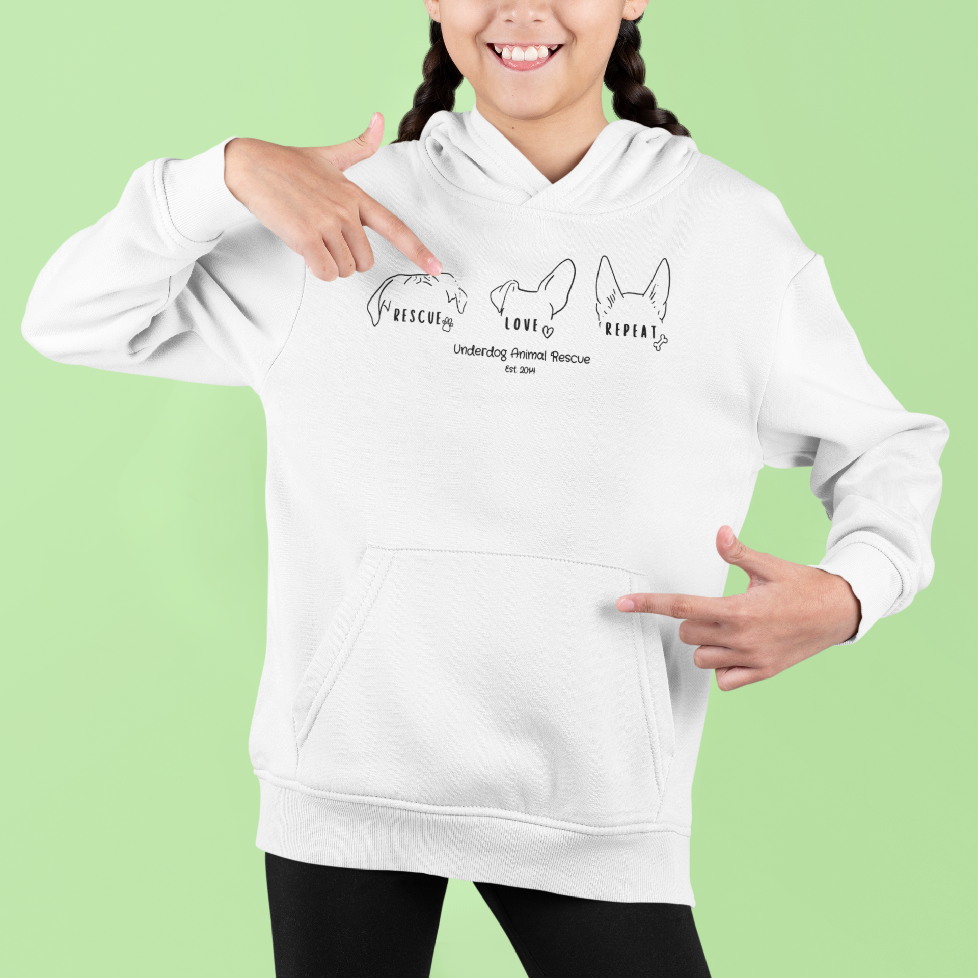 Underdog Rescue Love Repeat Youth Hoodie