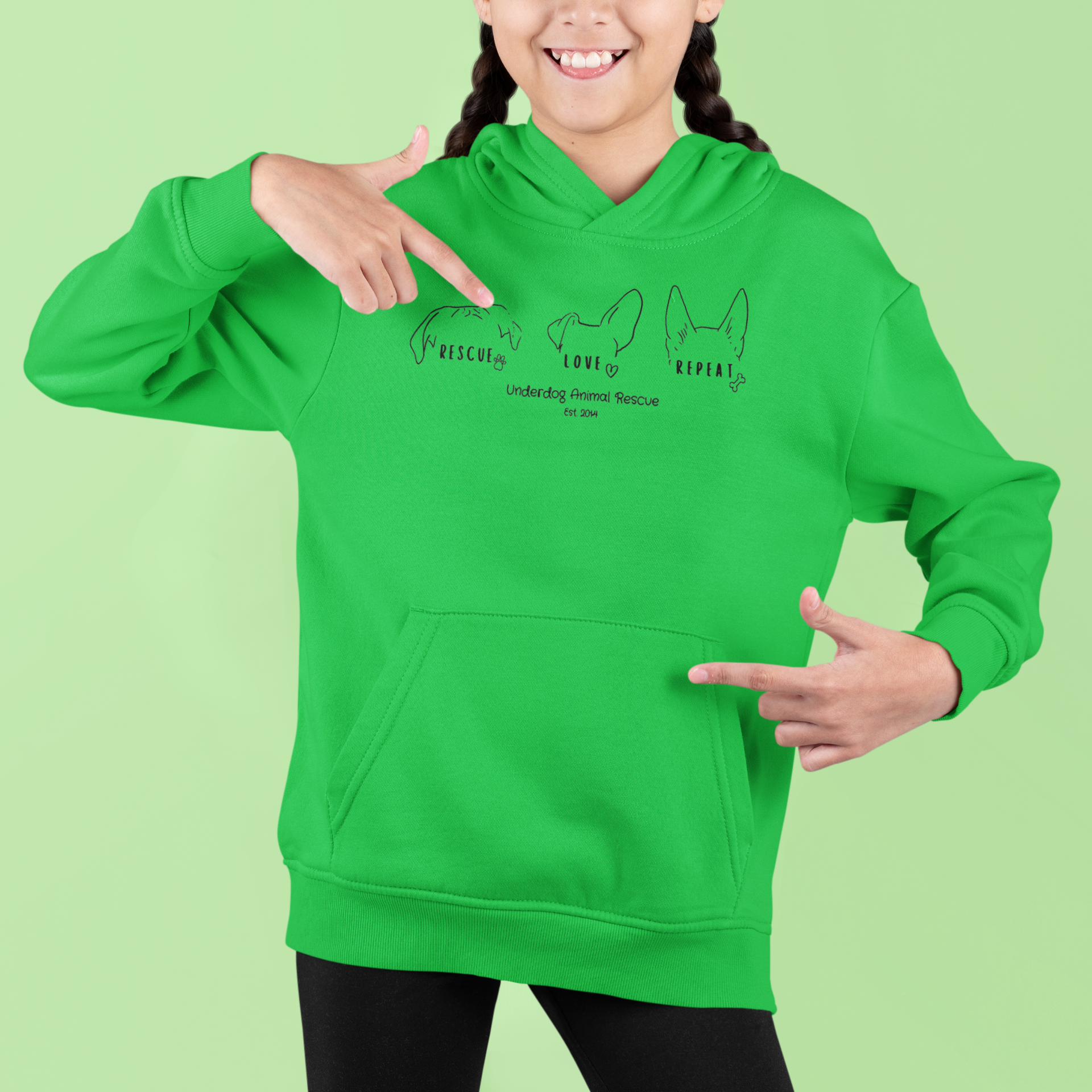 Underdog Rescue Love Repeat Youth Hoodie