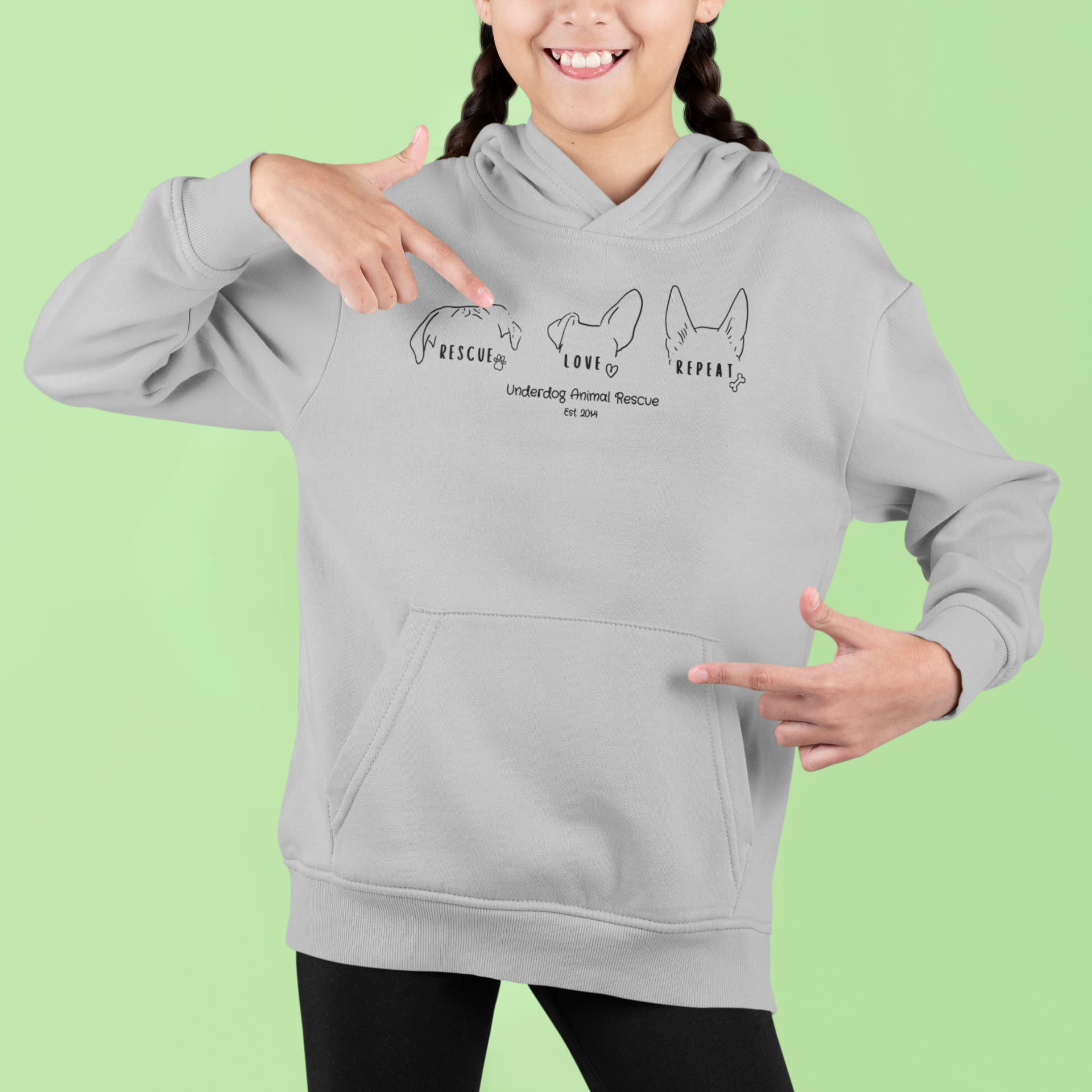 Underdog Rescue Love Repeat Youth Hoodie