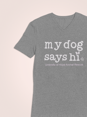 Dog Says Hi Relaxed Triblend V-Neck Tee