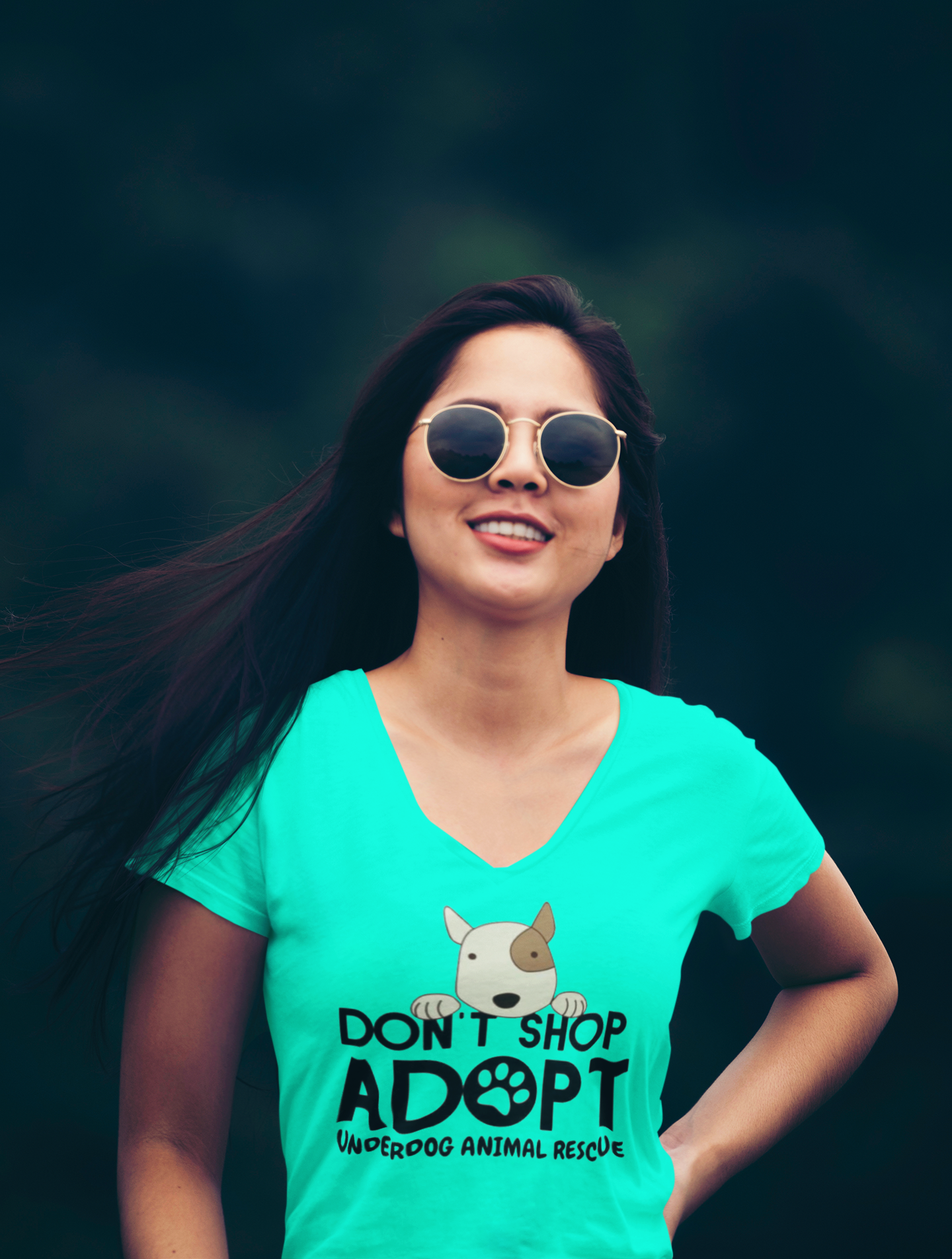 Adopt Don't Shop V-Neck (available in several colors)