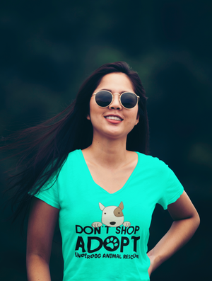 Adopt Don't Shop V-Neck (available in several colors)