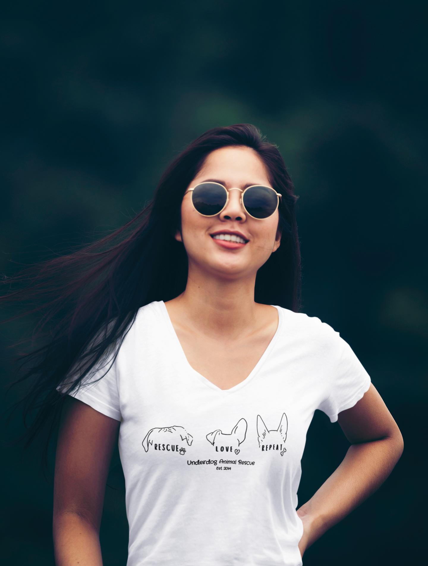 Rescue Love Repeat V-Neck (available in several colors)