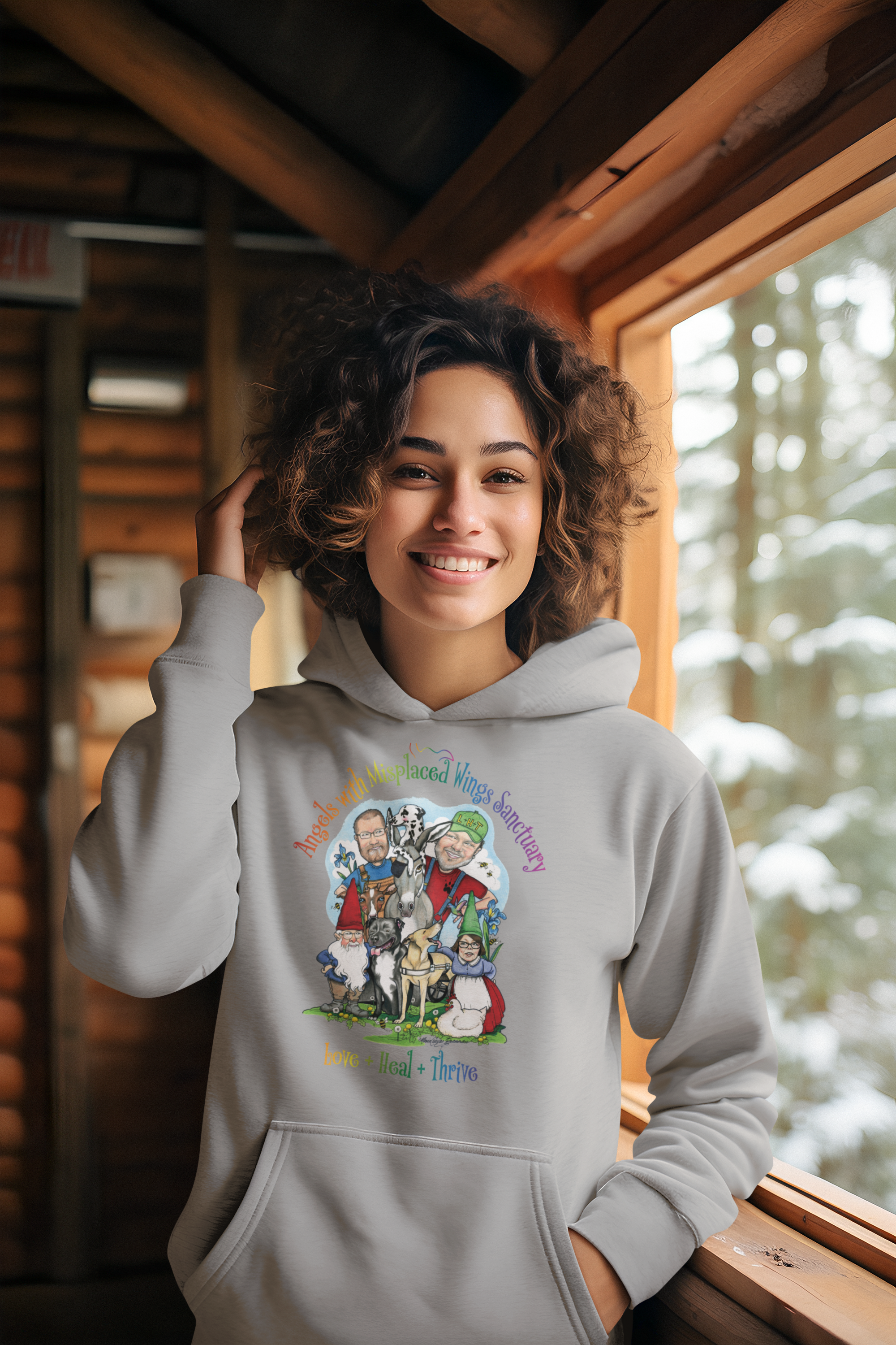 Angels With Misplaced Wings Pull Over Fleece Hoodie (available in several colors)