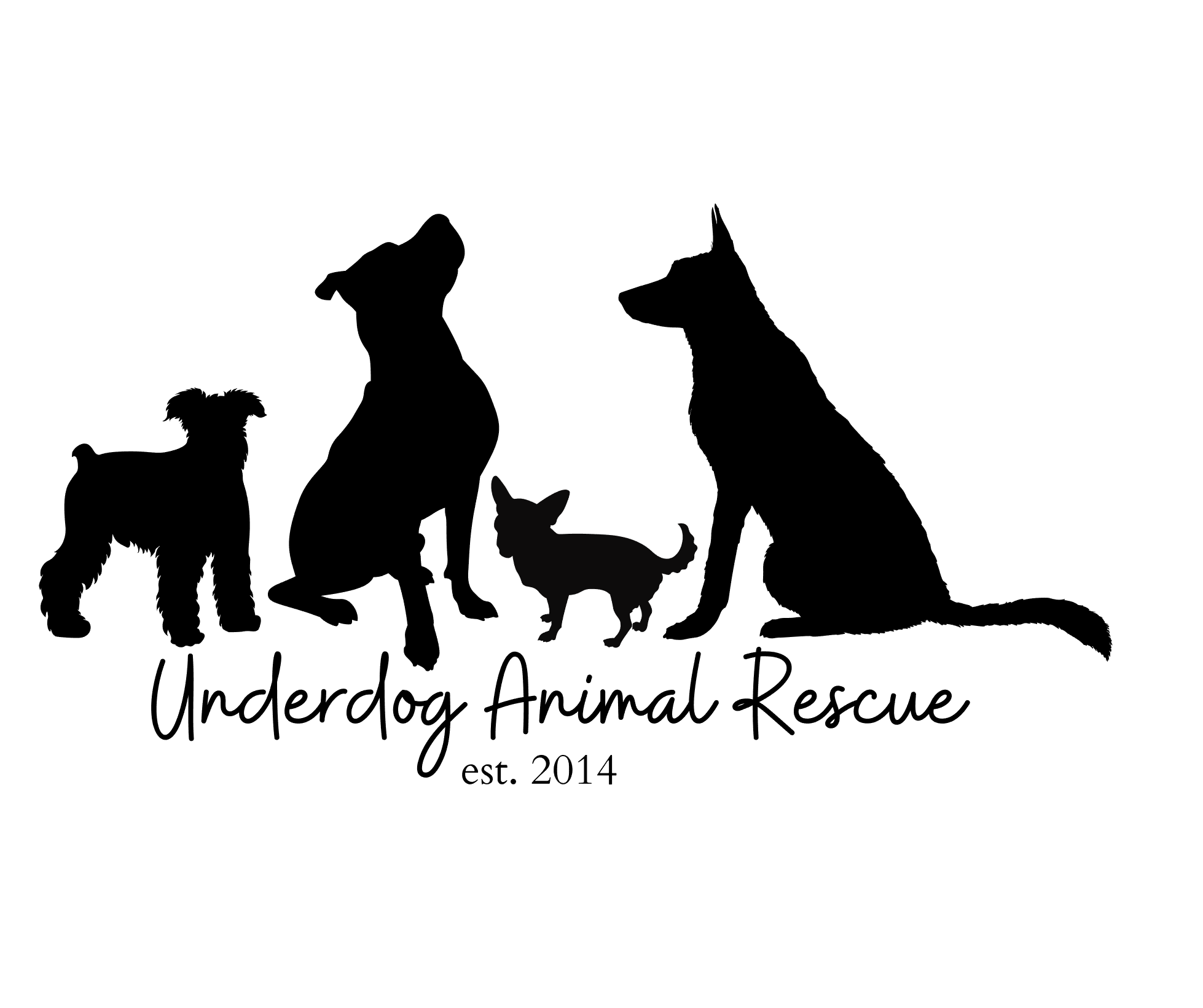 Dog Silhouette V Neck Tee - Ruff Life Rescue Wear