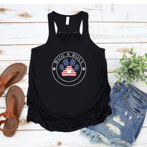 Bug A Bull Patriotic Flowy Racerback Tank