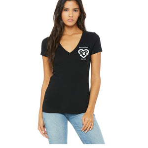 Recycled Pets Women's Tri-Blend Deep V-Neck T-Shirt - Ruff Life Rescue Wear