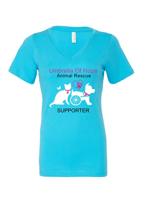 Umbrella of Hope Relaxed Fit V-Neck - Ruff Life Rescue Wear