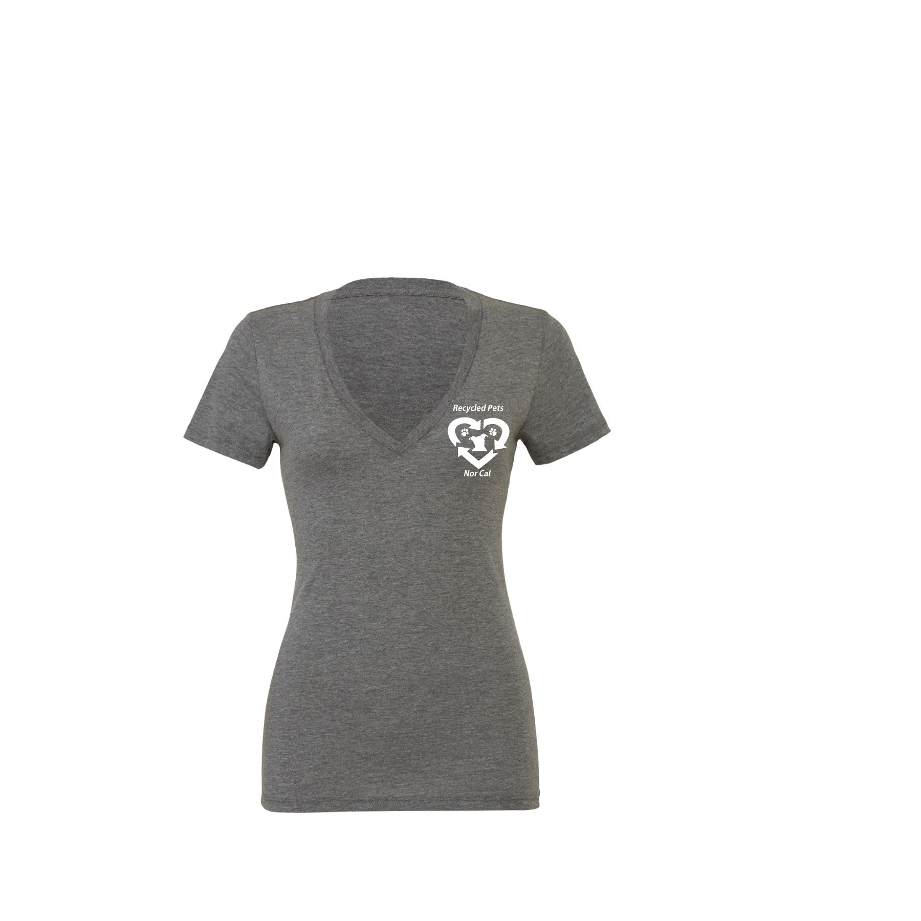 Recycled Pets Women's Tri-Blend Deep V-Neck T-Shirt - Ruff Life Rescue Wear