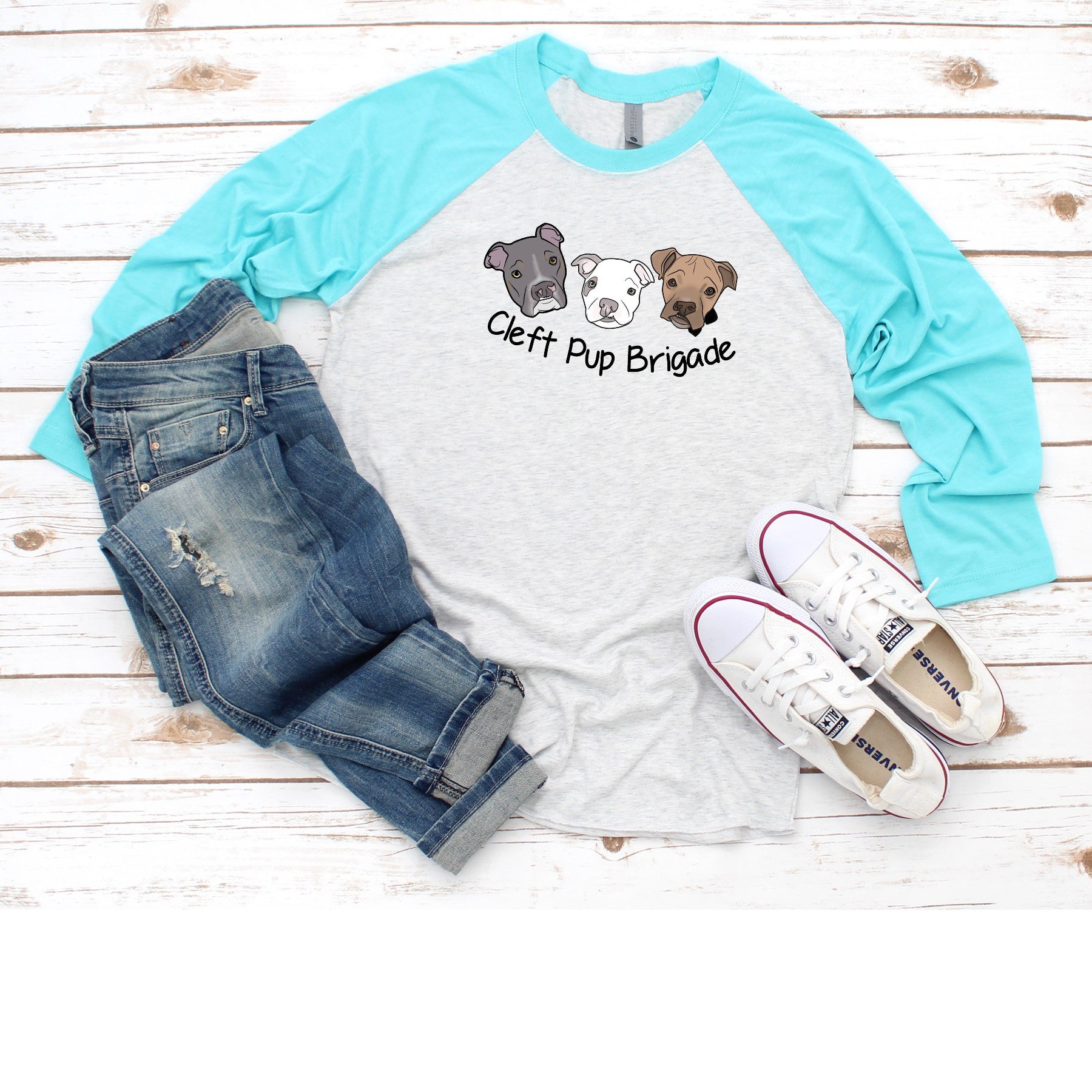 New Cleft Pup Brigade - Raglan Tee - Ruff Life Rescue Wear