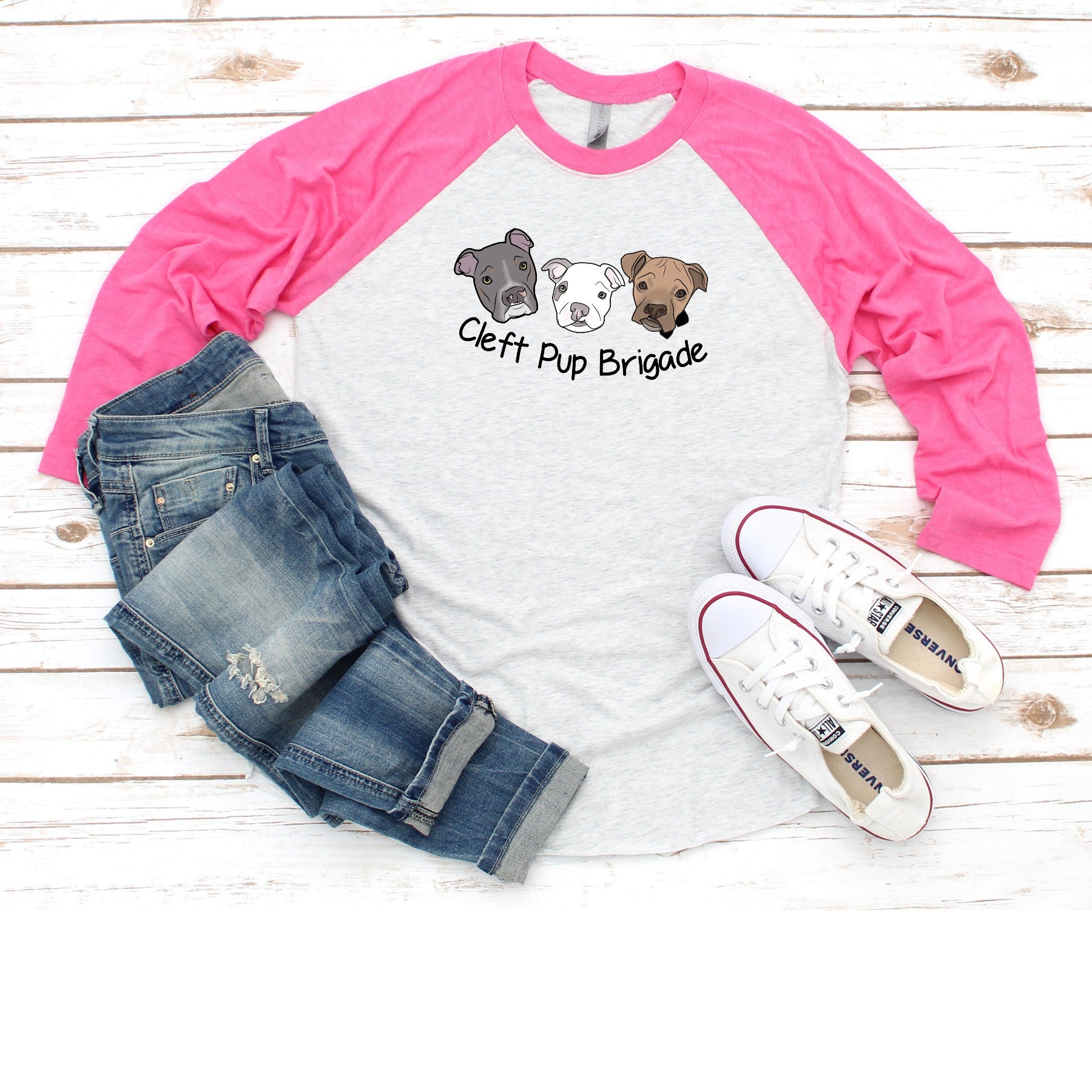 New Cleft Pup Brigade - Raglan Tee - Ruff Life Rescue Wear