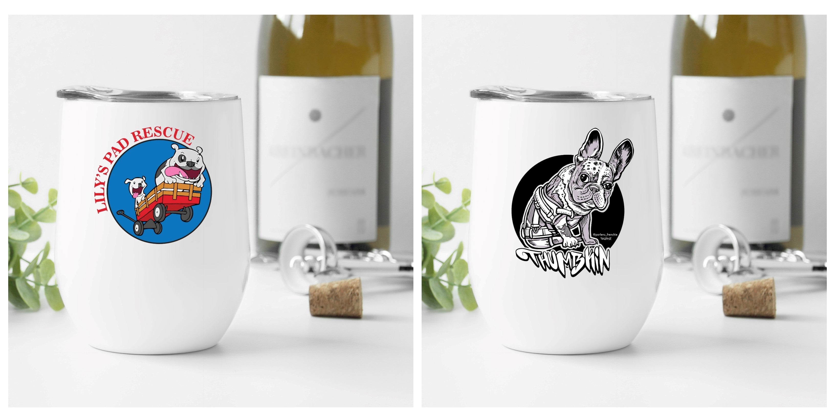 Lily's Pad Rescue Wine Tumblers - Ruff Life Rescue Wear