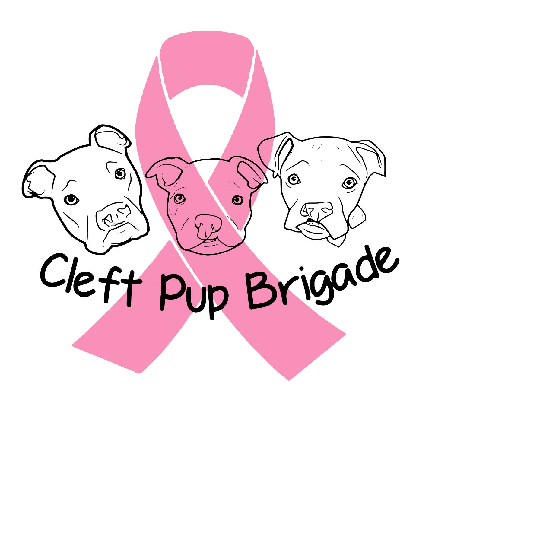 Breast Cancer Awareness Cleft Pup Brigade Fleece Pullover Hoodie - Ruff Life Rescue Wear