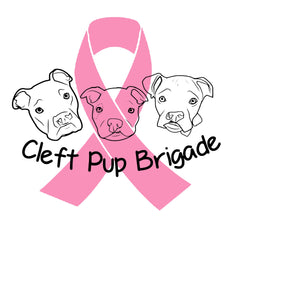 Breast Cancer Awareness Cleft Pup Brigade Fleece Pullover Hoodie - Ruff Life Rescue Wear