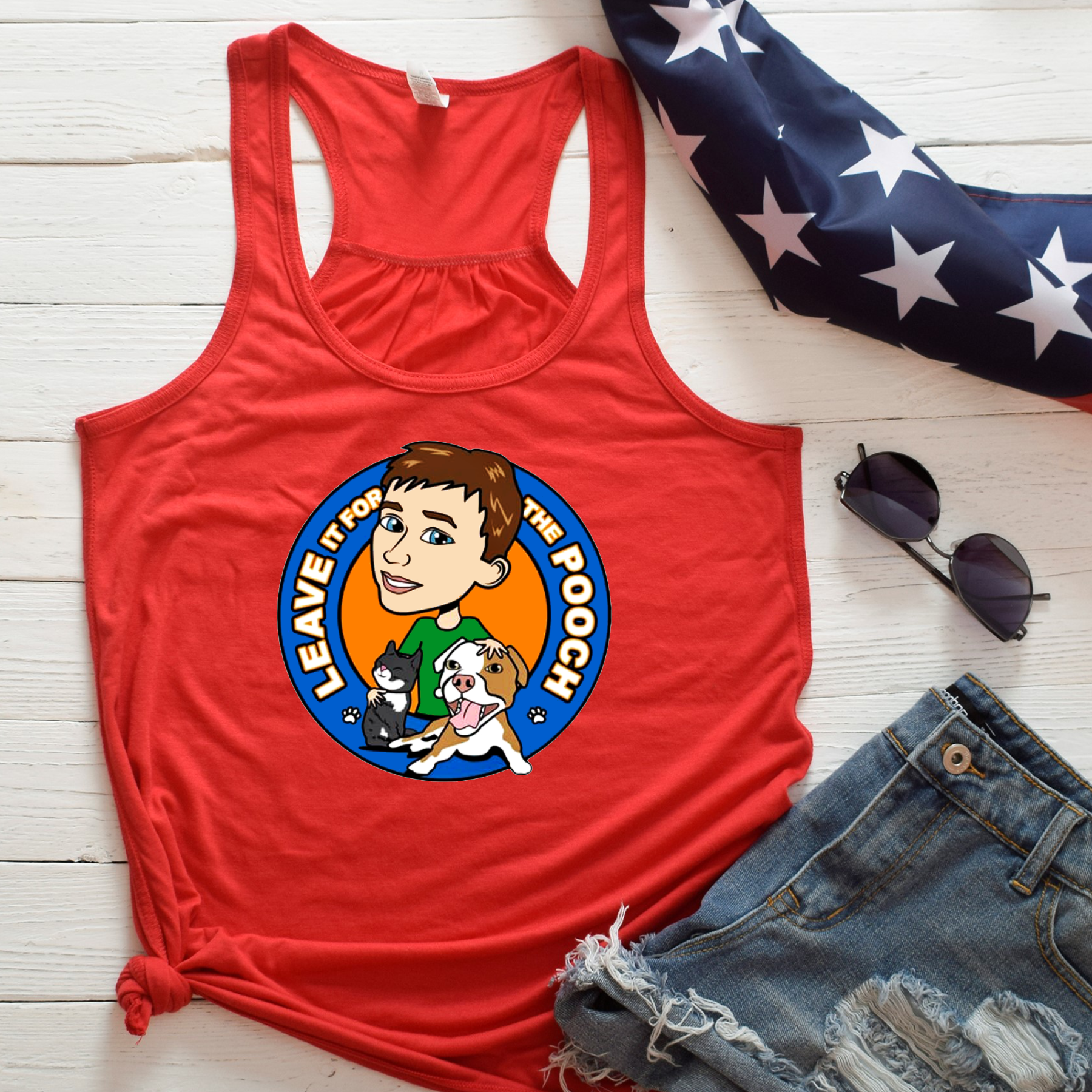 Leave It For The Pooch Flowy Racerback Tank