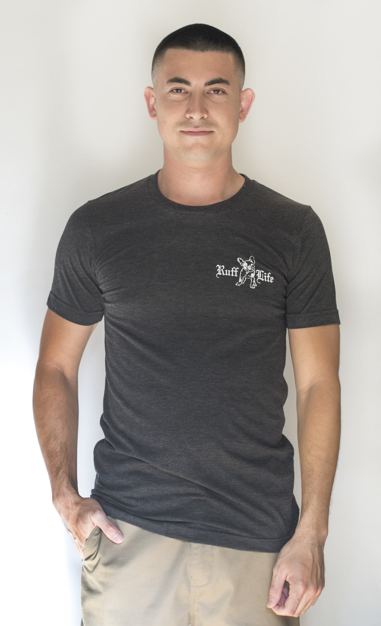 Unisex French Bulldog Tee (Available in Charcoal & White) - Ruff Life Rescue Wear