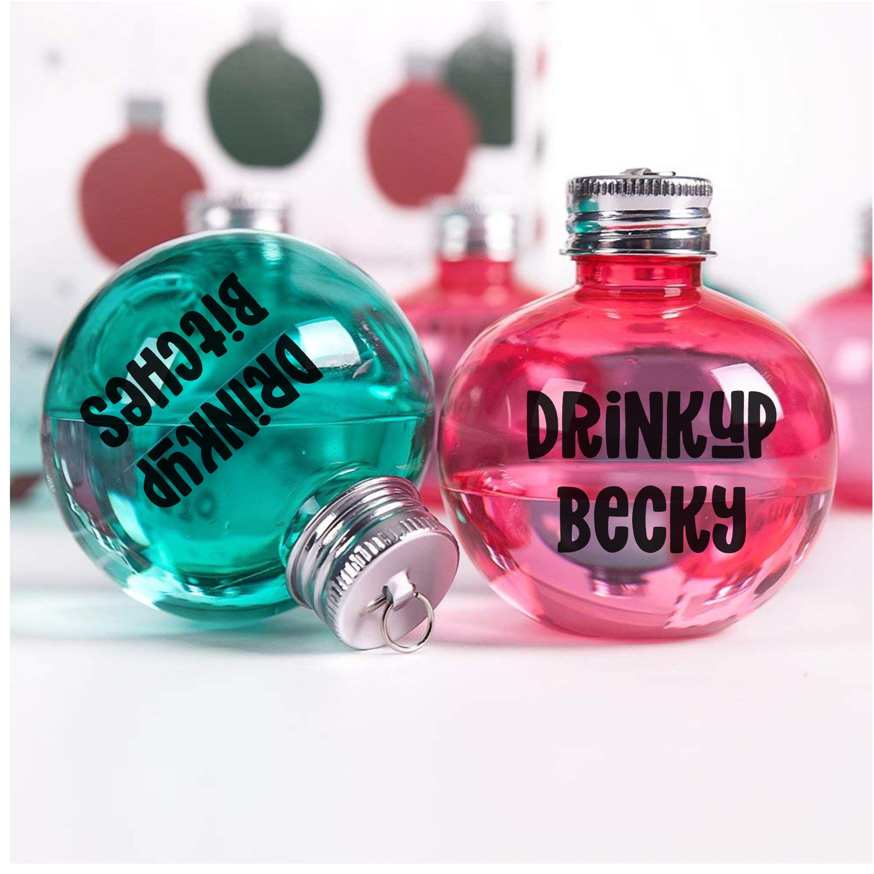 PERSONALIZED Drink Up Fillable Christmas Ornament - Ruff Life Rescue Wear