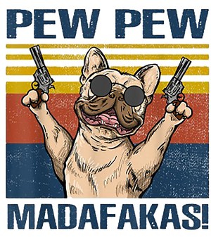 Pew Pew Frenchy Flowy Racerback Tank - Ruff Life Rescue Wear