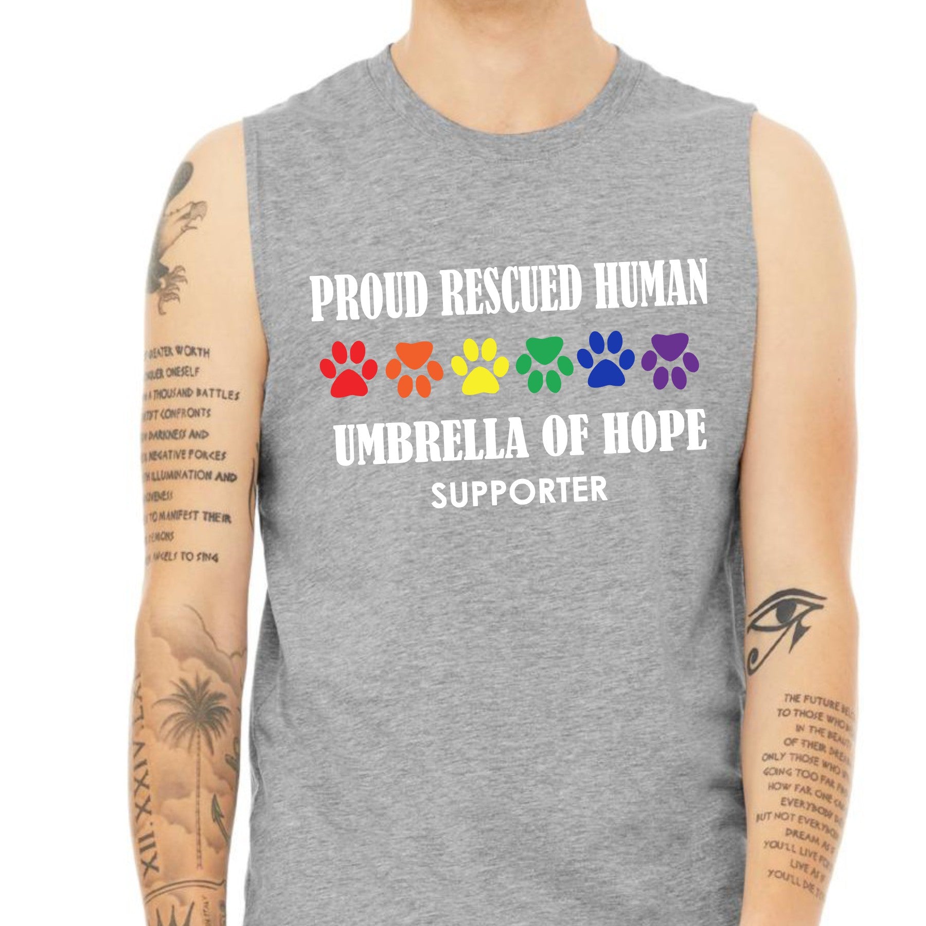 Pride Umbrella of Hope Unisex Jersey Muscle Tank - Ruff Life Rescue Wear