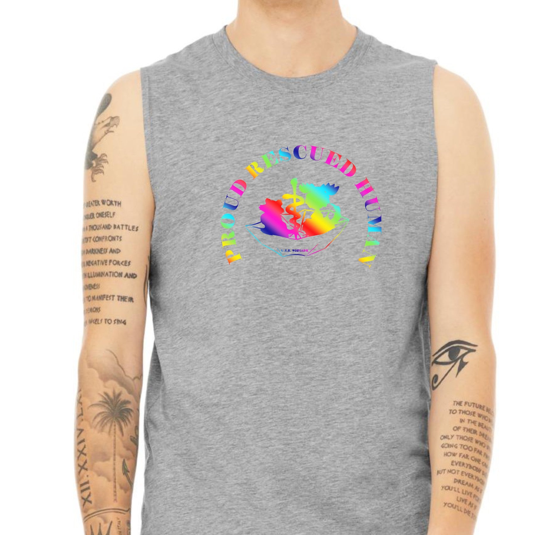 Pride Umbrella of Hope Unisex Jersey Muscle Tank - Ruff Life Rescue Wear