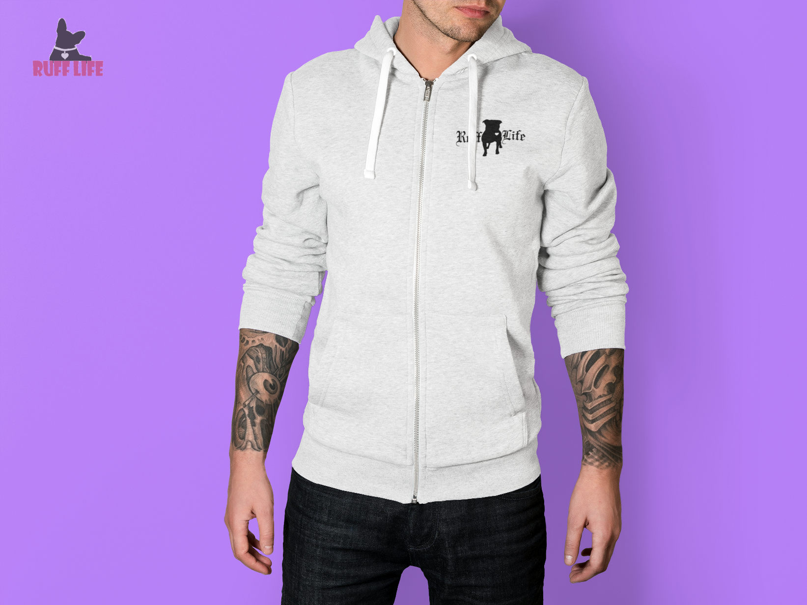 Pitty Zip Up Hoodie - Ruff Life Rescue Wear