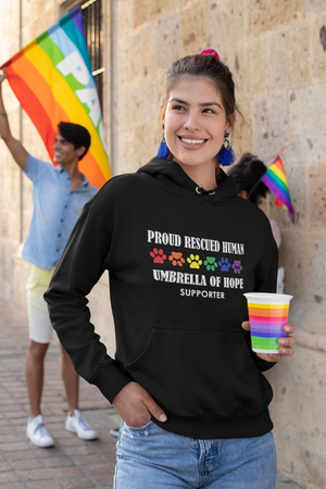 Pride Umbrella of Hope - Unisex Pullover Hoodie - Ruff Life Rescue Wear
