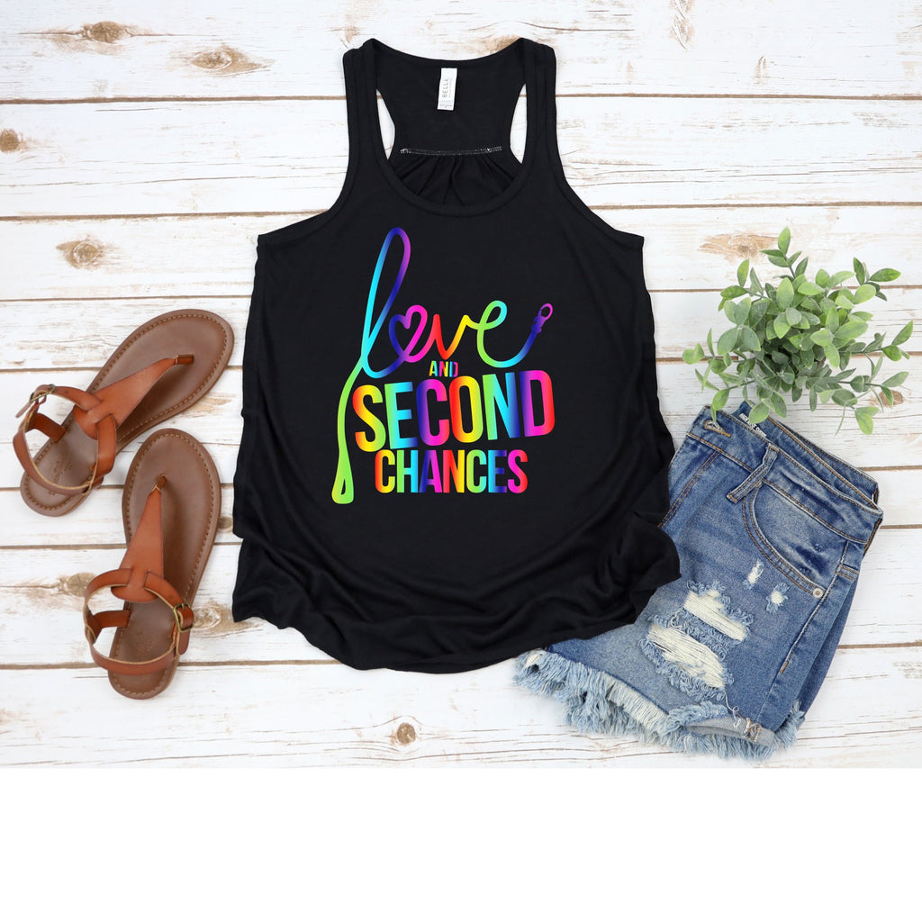 Love and Second Chances Women's Pride Racerback Tank - Ruff Life Rescue Wear