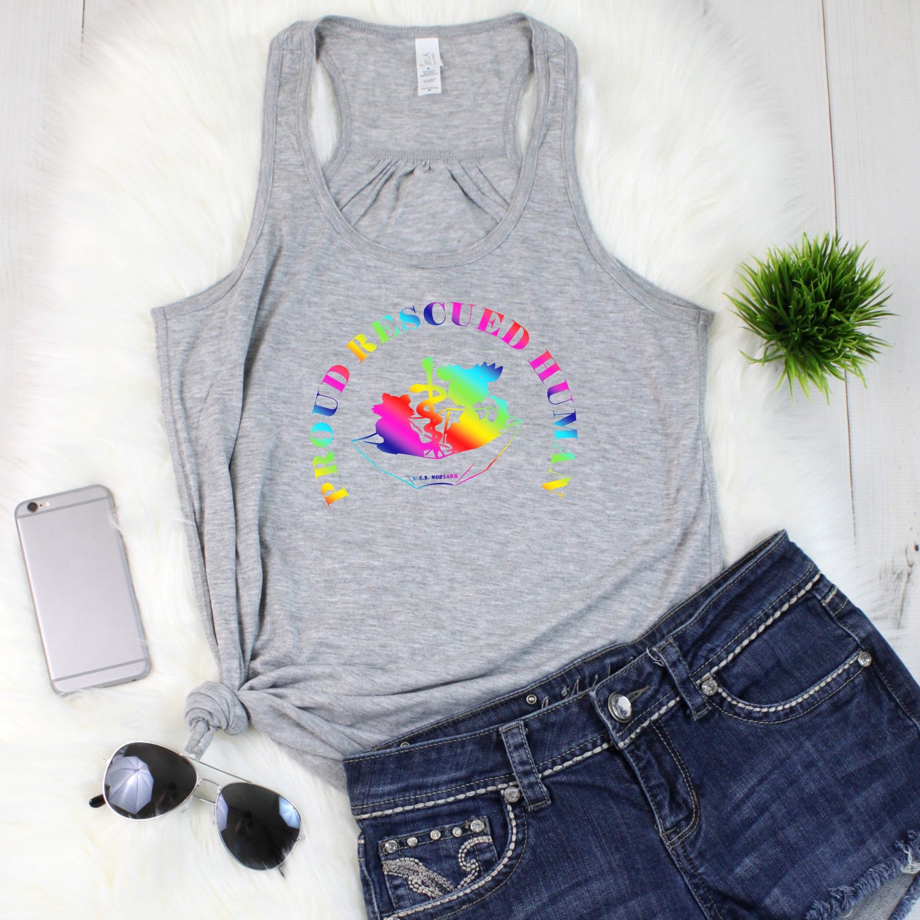 Pride Umbrella of Hope - Flowy Tank - Ruff Life Rescue Wear
