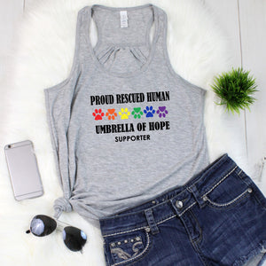 Pride Umbrella of Hope - Flowy Tank - Ruff Life Rescue Wear