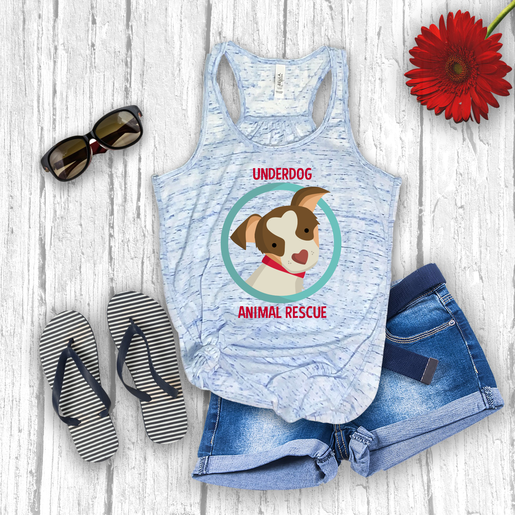 Underdog Flowy Racerback Tank - Ruff Life Rescue Wear