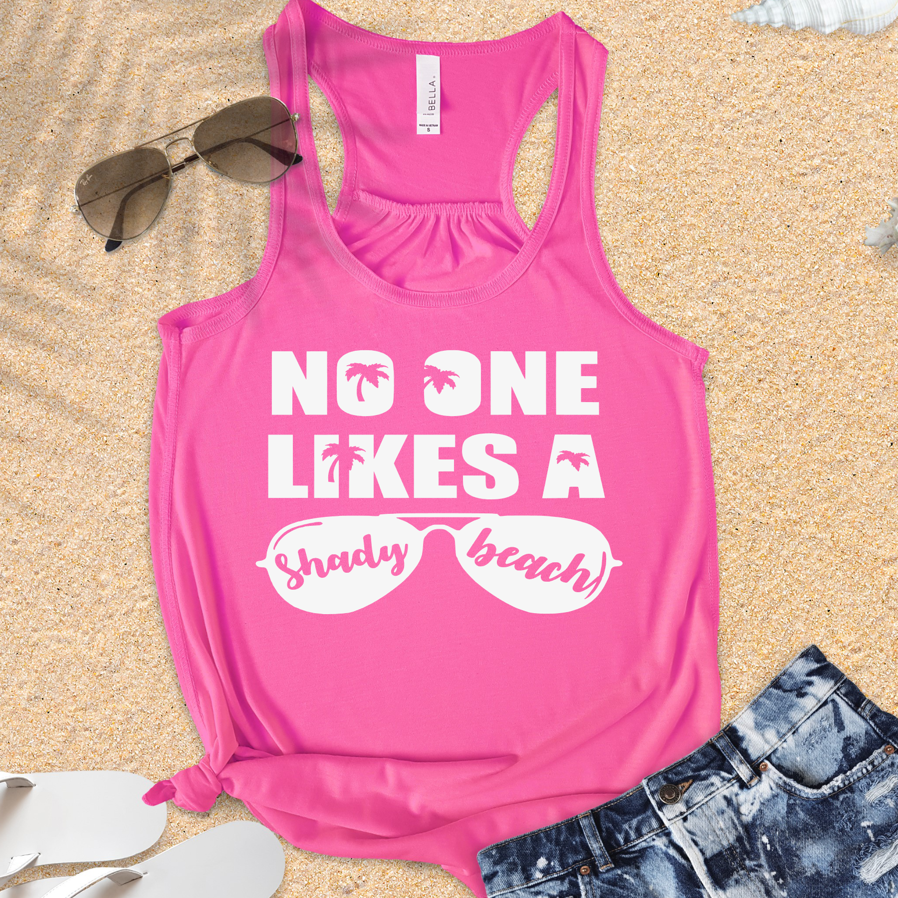 Shady Beach Flowy Racerback Tank - Ruff Life Rescue Wear