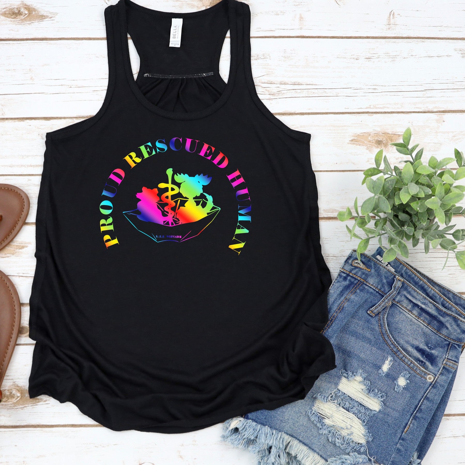 Pride Umbrella of Hope - Flowy Tank - Ruff Life Rescue Wear