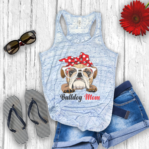Bull Dog Mom Flowy Racerback Tank - Ruff Life Rescue Wear