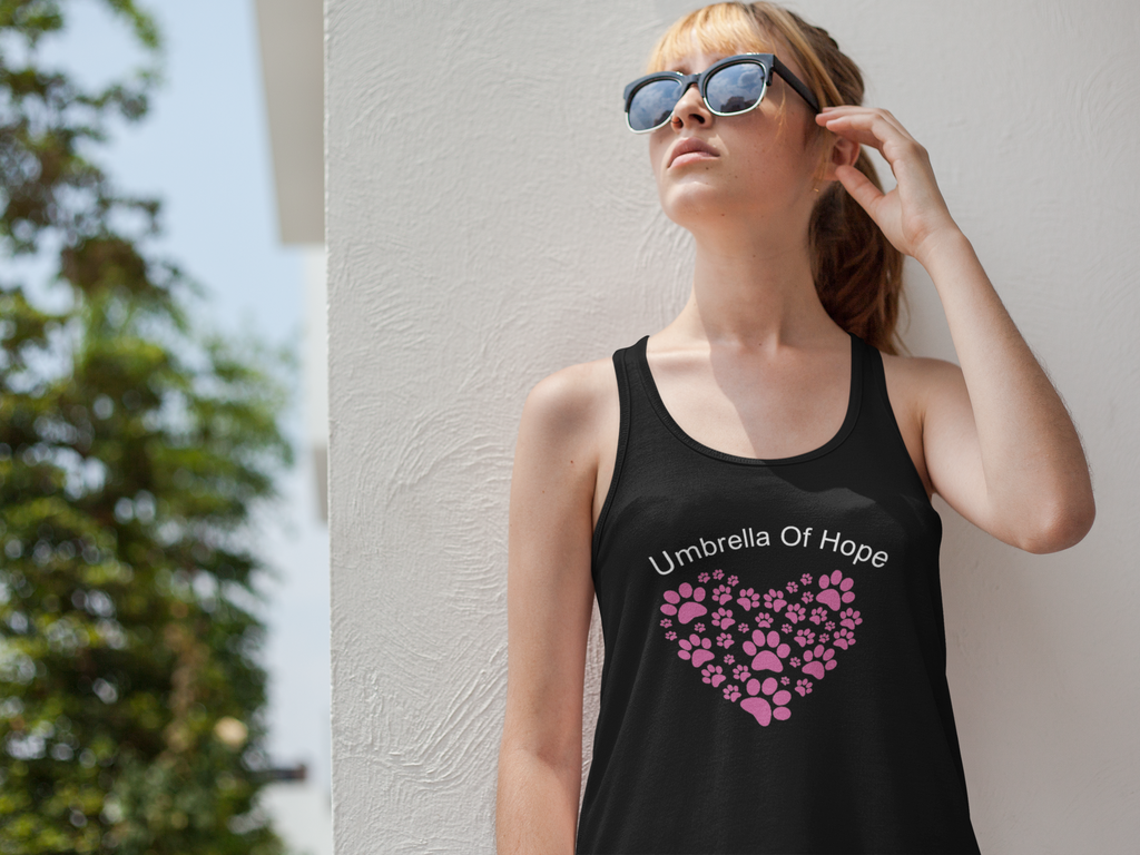 Umbrella of Hope Flowy Heart Paw Tank - Ruff Life Rescue Wear
