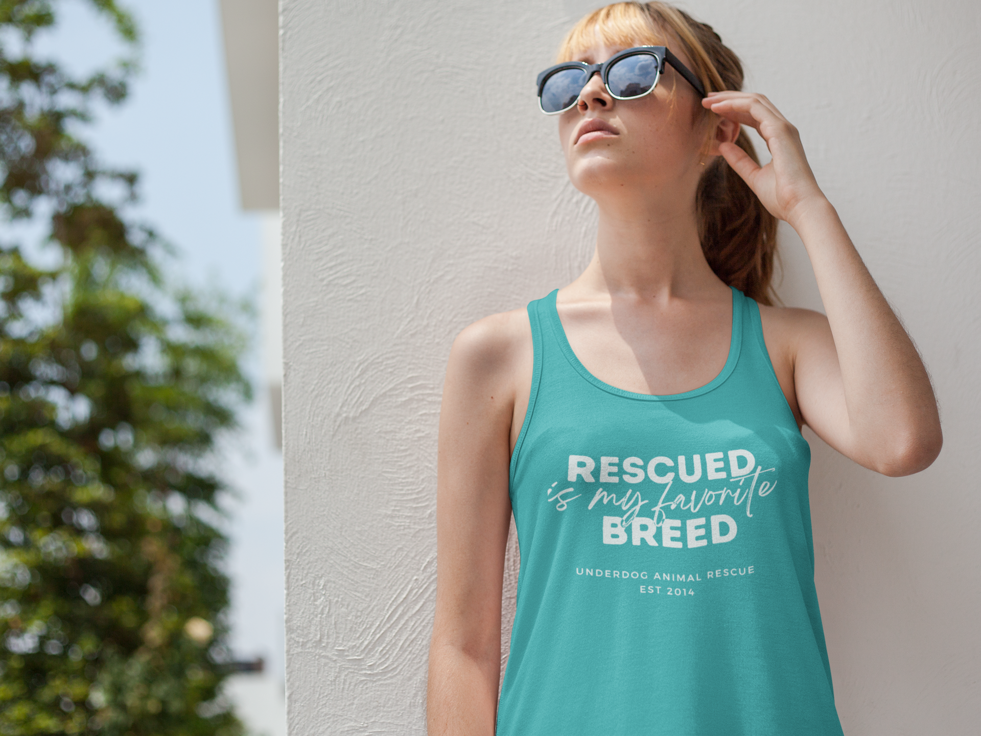 Underdog Rescued Flowy Racerback Tank - Ruff Life Rescue Wear